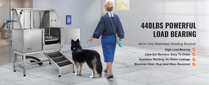 62" Dog Grooming Tub Stainless Steel