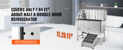 62" Dog Grooming Tub Stainless Steel